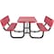 Global Industrial Rectangle Picnic Table w/ Backrests, Red, Expanded Metal, 6 ft L 277630RD - alternate 3